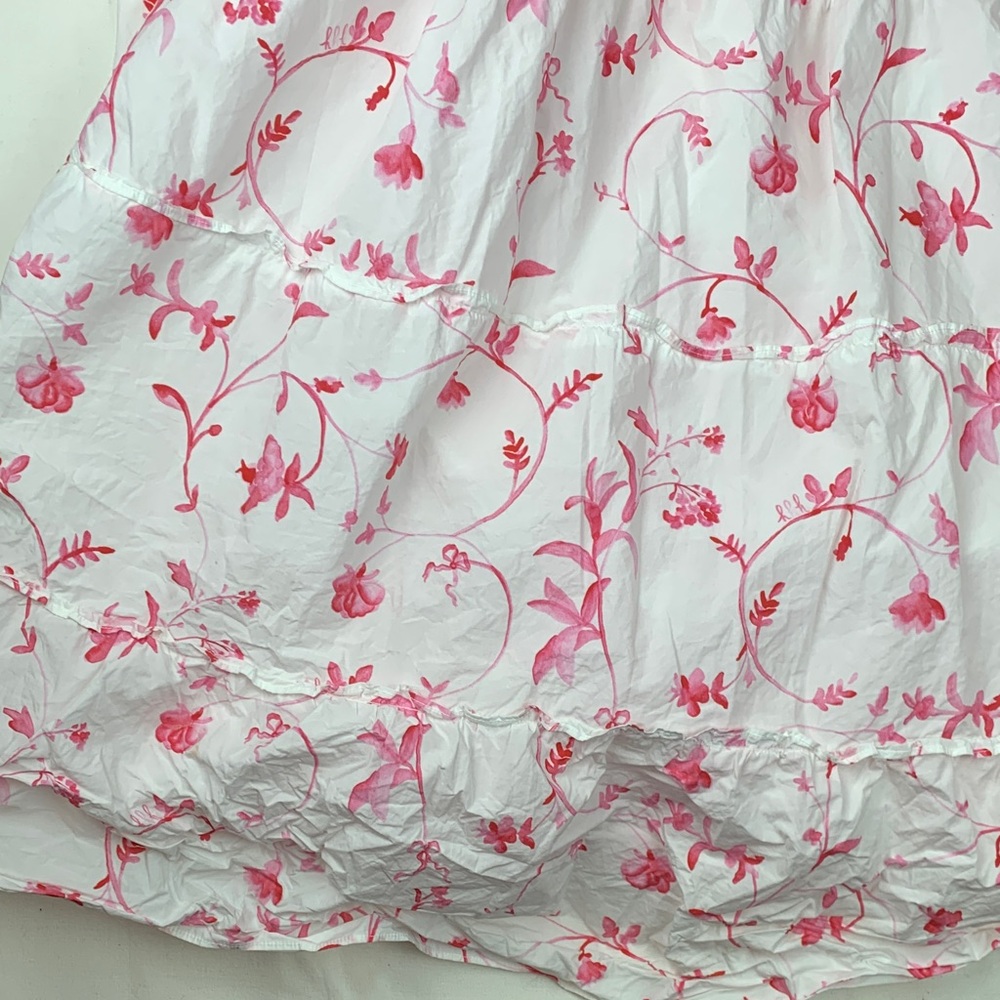 Hill House Floral Midi Dress - White with Pink Print - Picture 10 of 10